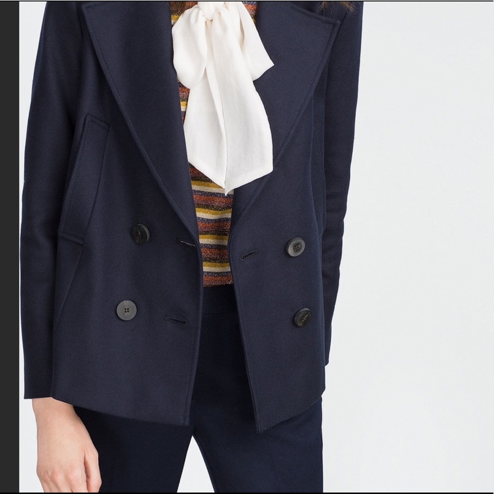 Zara blue pea coat